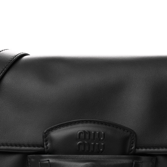 MIU MIU Fine Calf Penny Shoulder Bag Black 1673674