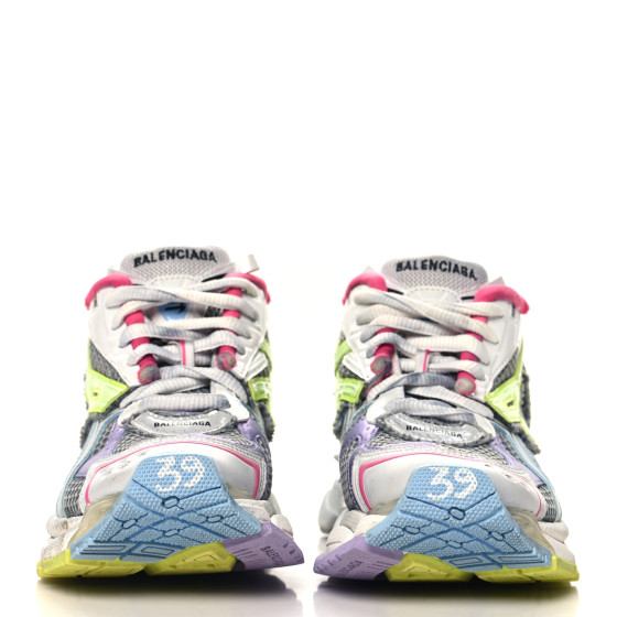 BALENCIAGA Mesh Rubber Womens Runner Sneakers 39 Multicolor