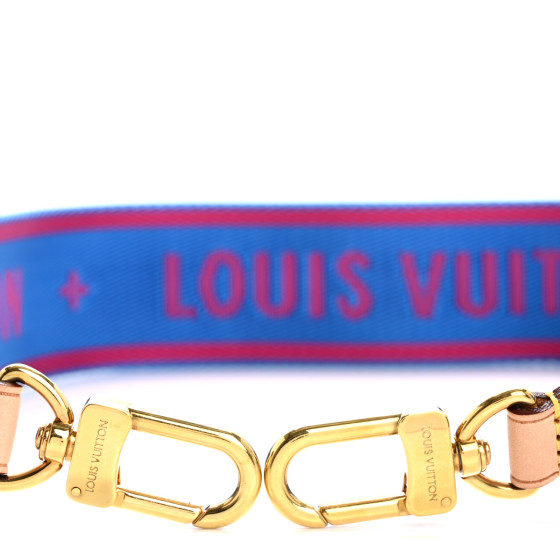 LOUIS VUITTON N1000 ベルト LOUIS VUITTON Nylon Bandouliere Shoulder Strap Blue Magenta