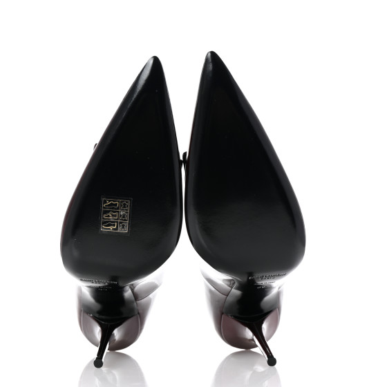 YSLページ① SAINT LAURENT Patent Calfskin Kayla 110 Pumps 39 Deep