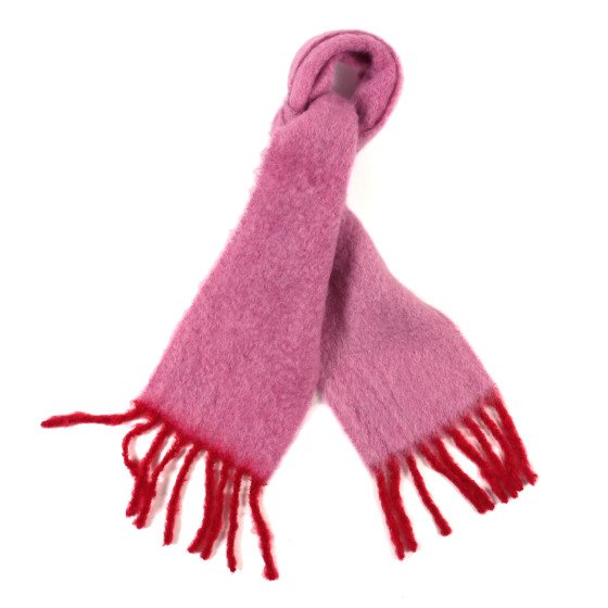 LOEWE Mohair Wool Anagram Scarf Pink Red 1668974 | FASHIONPHILE