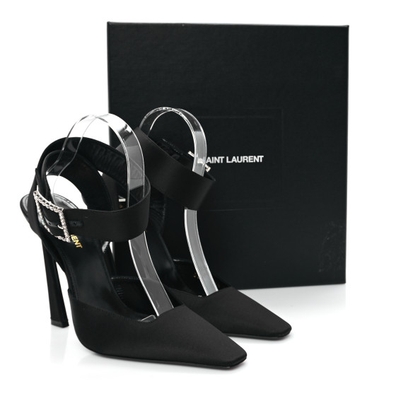 【送料込】Saint Laurent_110 satin crepe slingback pumps 送料込】Saint Laurent_110 satin crepe slingback pumps