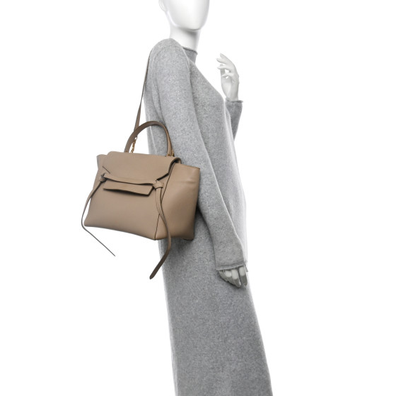 CELINE Grained Calfskin Mini Belt Bag Light Taupe