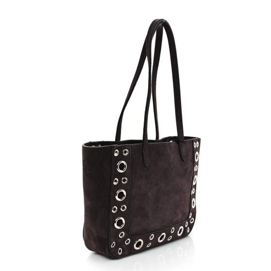 トートバッグ VALENTINO GARAVANI NELLCOTE MINI TOTE BAG IN SUEDE Valentino Garavani Nellcote Mirror-Embellished Suede Mini