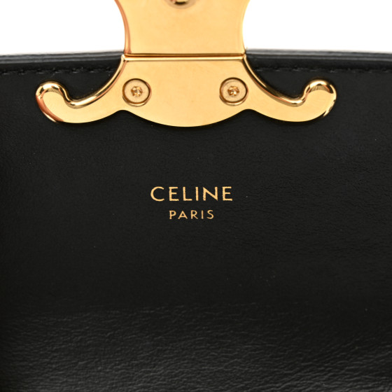 CELINE Shiny Calfskin Mini Triomphe Black 1677579 | FASHIONPHILE