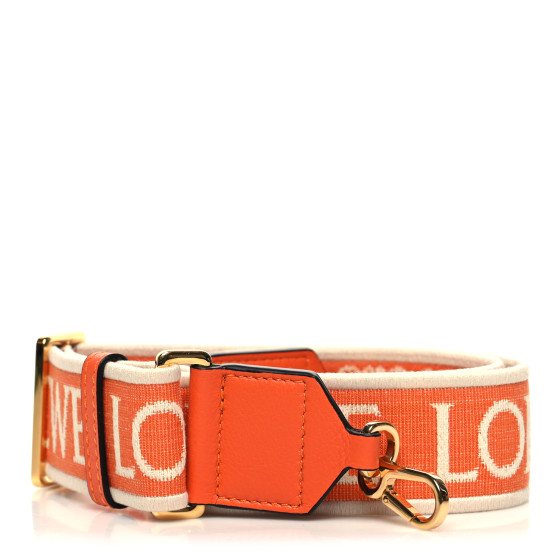 LOEWE Calfskin Jacquard Anagram Strap Orange