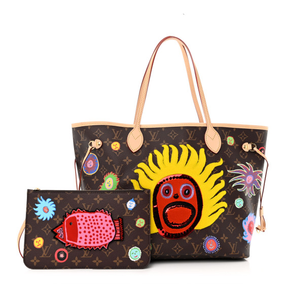 LOUIS VUITTON LV X YK Monogram Faces Neverfull MM 1413702
