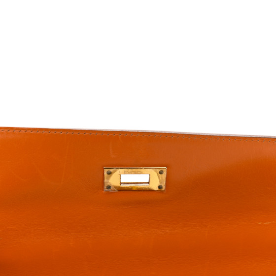 HERMES Box Kelly Sellier 28 Orange 1051066 | FASHIONPHILE