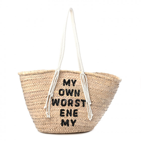 ハンドバッグ Celine Borsa A Mano Panier CELINE CLASSIC PANIER SMALL BRAIDED TRIOMPHE in RAFFIA and