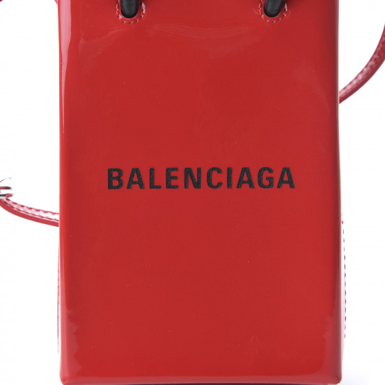 本日限定BALENCIAGA Shopping Phone Holder Bag BALENCIAGA Leather Phone Holder Shopping Crossbody Bag Black