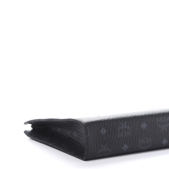 MCM Visetos Medium Zip Pouch Black 674811 | FASHIONPHILE