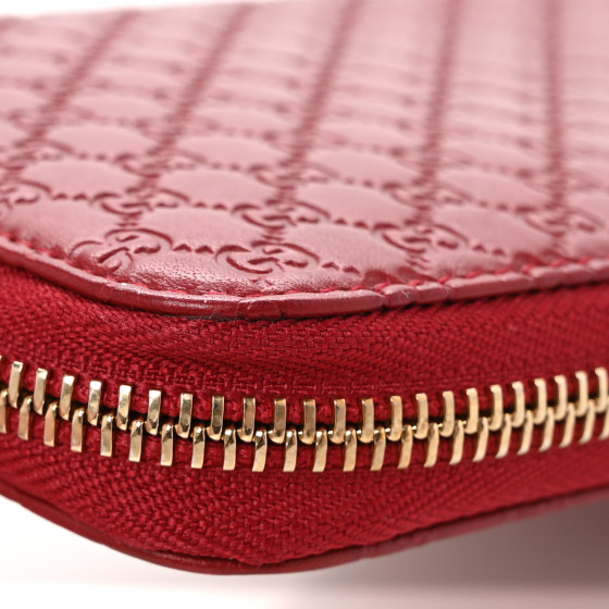 GUCCI Microguccissima Zip Around Wallet Red 1689865