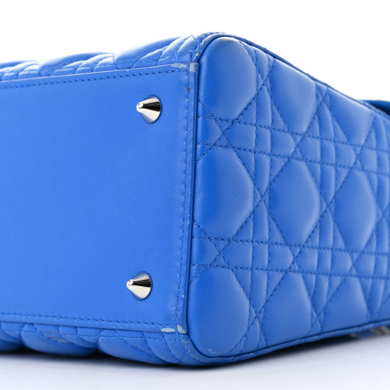 【ヴィンテージ】Rank:S☆Dior Blue Medium Cannage バック CHRISTIAN DIOR Medium Lady Dior Cannage Lambskin Leather