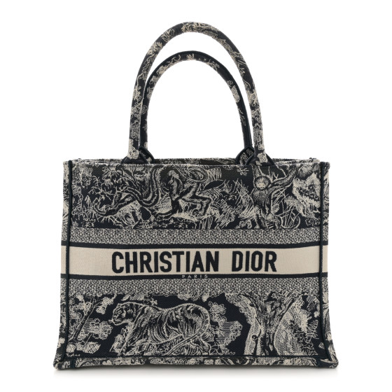 CHRISTIAN DIOR Canvas Embroidered Medium Toile De Jouy