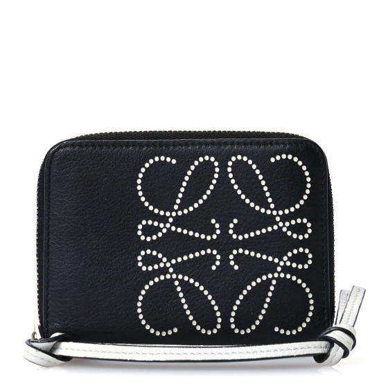 LOEWE Calfskin Debossed Anagram Card Holder Black 1686213