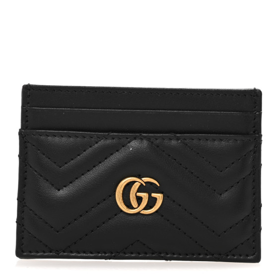 ★Gucci★GG Marmont Matelasse Card Case Wallet★Black GUCCI Calfskin Matelasse GG Marmont Card Holder Black