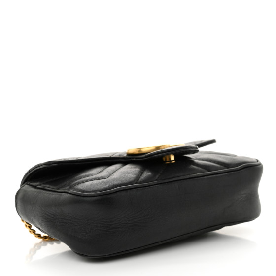 GUCCI Calfskin Matelasse Super Mini GG Marmont Shoulder Bag