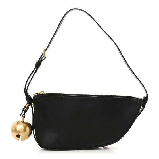 BURBERRY Calfskin Mini Shield Sling Bag Black