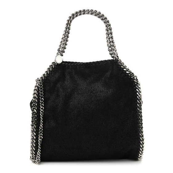 STELLA MCCARTNEY Shaggy Deer Mini Falabella Tote Black