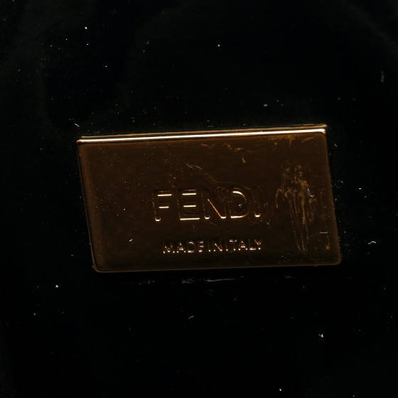 FENDI ◆ FF Flap Bag FENDI Patent FF 1974 Embossed Medium Shopping Flap Bag Black