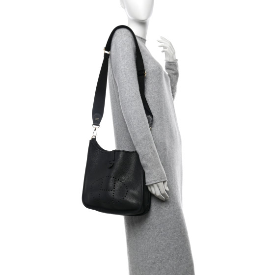 送料込み【HERMES】エルメス BLACK CLEMENCE EVELYNE III PM Hermès Black Clémence Evelyne III PM