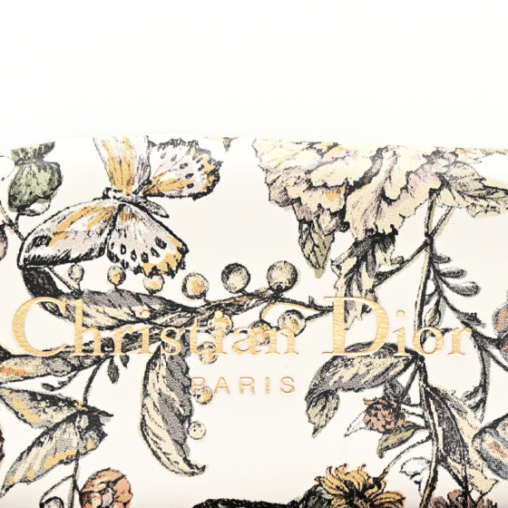 CHRISTIAN DIOR Canvas Embroidered Butterfly Dway Mules Slide