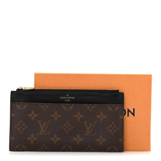 LOUIS VUITTON Monogram Slim Purse Black 1689435 | FASHIONPHILE