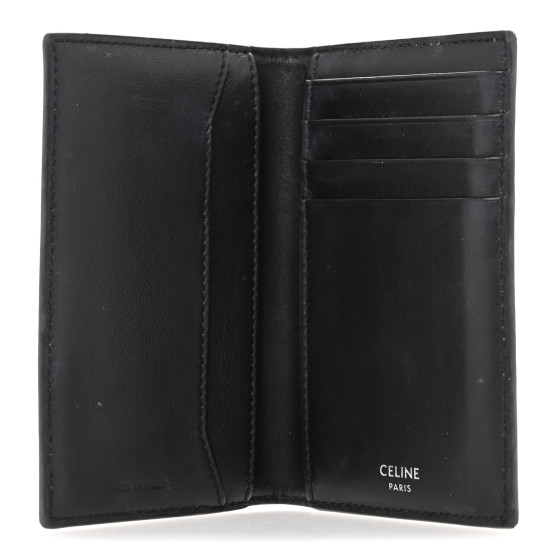 CELINE Triomphe Canvas Vertical Card Holder Black White
