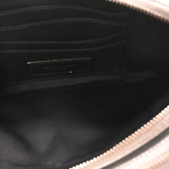 SAINT LAURENT Metallic Lambskin Quilted Mini Becky Double
