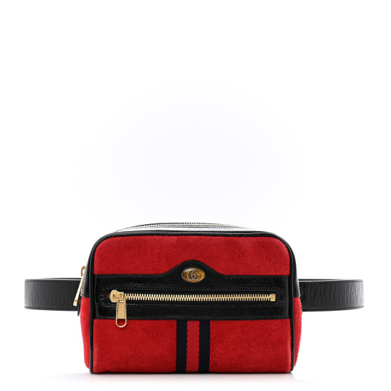 GUCCI Suede Small Ophidia Belt Bag 95 38 Hibiscus Red