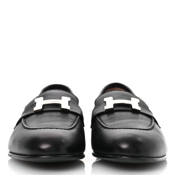 ヴィンテージ 訳アリ HERMES スパッツ レギンス 36  フランス製 HERMES Goatskin Womens Paris Loafers 37 Black 1682705