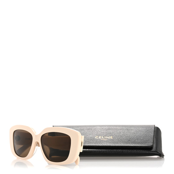 サングラス Celine Sunglasses CL40216U 01F Classic Square Acetate Celine CL40216U S (55 - 15) with Brown lenses and Black