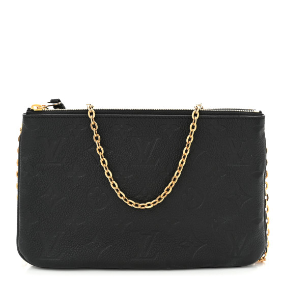 LOUIS VUITTON Empreinte Double Zip Pochette Black 1684899