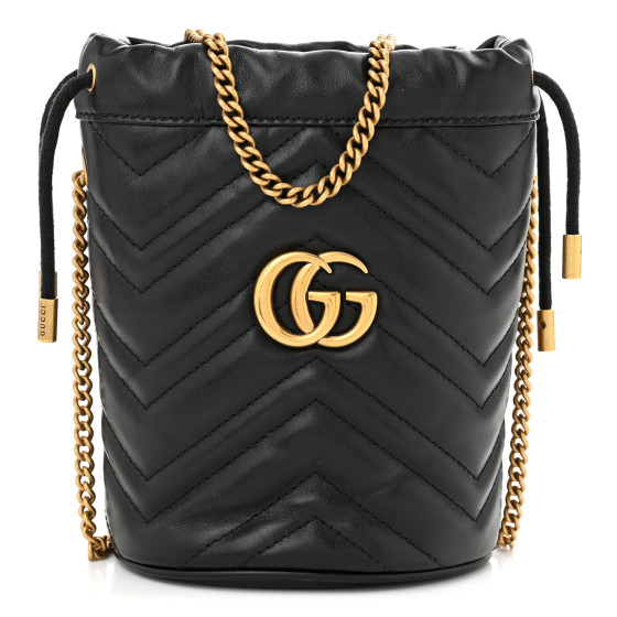 ショルダーバッグ・ポシェット GG MARMONT SMALL BUCKET BAG GG Marmont small bucket bag in black leather | GUCCI® US