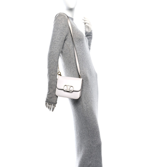 VALENTINO GARAVANI Smooth Calfskin Small VSling Shoulder Bag White