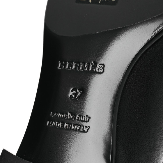 ヴィンテージ 訳アリ HERMES スパッツ レギンス 36  フランス製 HERMES Goatskin Womens Paris Loafers 37 Black 1682705