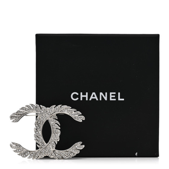 【モードな雰囲気♪】CHANEL ブラックシルバー CCブローチ CHANEL Crystal Large CC Brooch Silver 1684982 | FASHIONPHILE