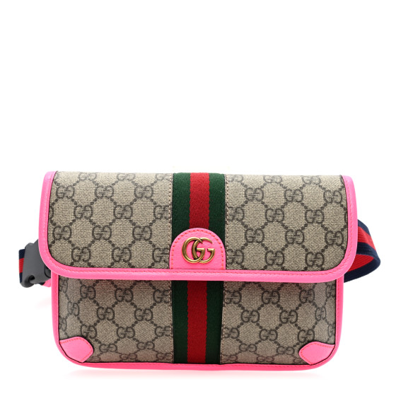 【GUCCI 】GG Supreme Wallet Belt Bag BEIGE EBONY GUCCI GG Supreme Monogram Textured Calfskin Retro