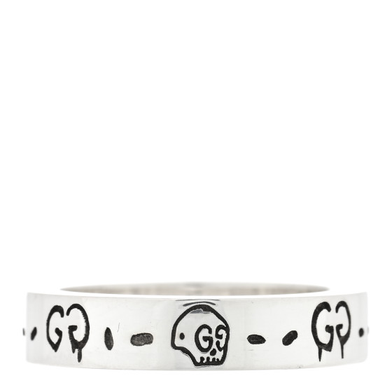 洋書 ganutell GUCCI Sterling Silver Narrow GucciGhost Hamlet Skull Ring 49