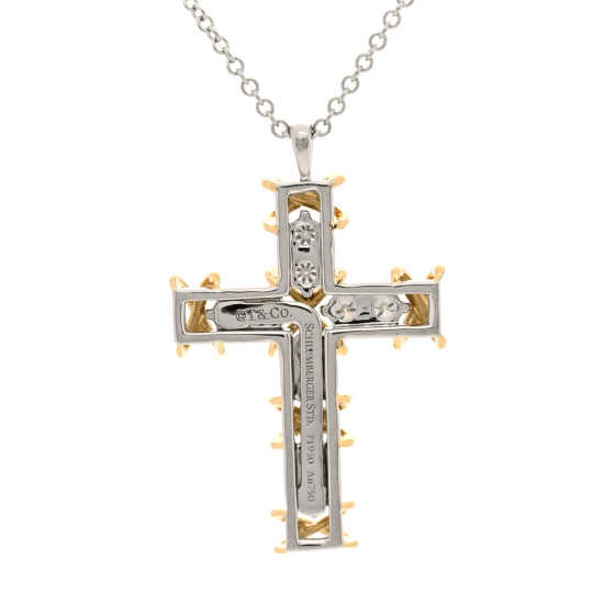 TIFFANY Platinum 18K Yellow Gold Diamond Schlumberger Ten