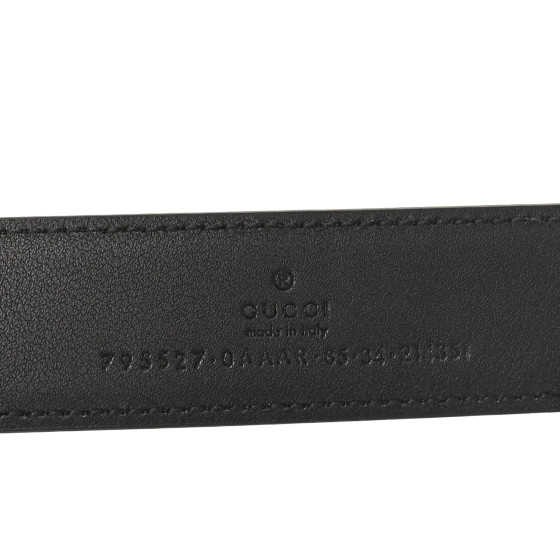 GUCCI Calfskin Double G 20mm Belt 85 34 Black 1686848