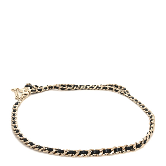 CHANEL Lambskin Enamel CC Heart Chain Belt Black Gold