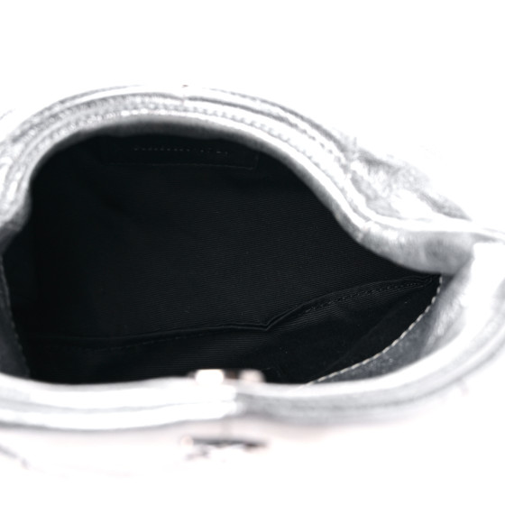 SAINT LAURENT Metallic Lambskin Monogram Loulou Puffer Pouch