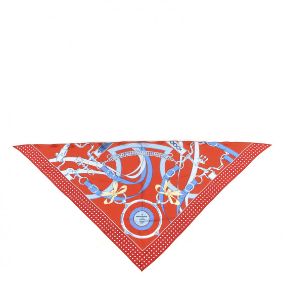 エルメス　カレジェアン　La Promenade du matin La Promenade du Matin Bandana double face scarf 140 - White