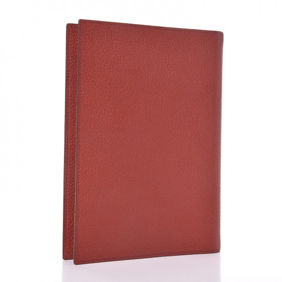HERMES 2000年 カレンダー HERMES Chevre Mysore Globe Trotter Agenda Cover Brique