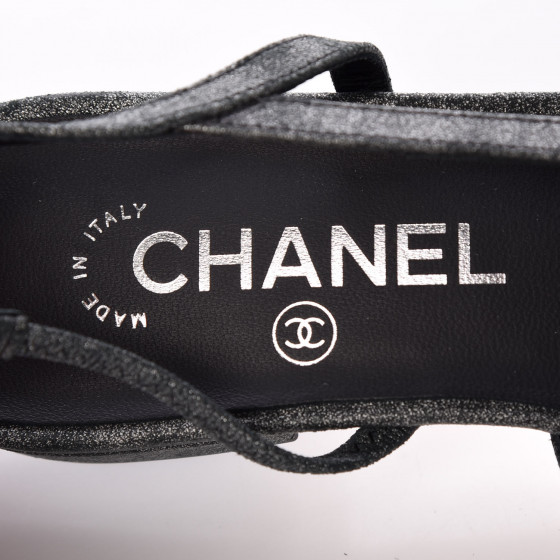 ♡CHANEL♡クロシェット ミュール CHANEL Glitter Grosgrain Cap Toe CC Slingback Pumps 41.5