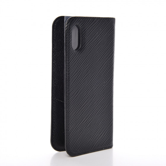 LOUIS VUITTON Epi iPhone X Folio Black 415936 | FASHIONPHILE