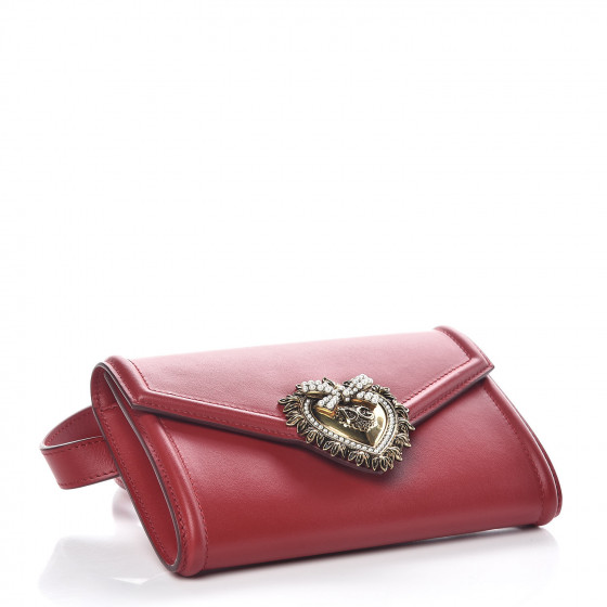 DOLCE & GABBANA Agnello Vitello Devotion Belt Bag Red 412994