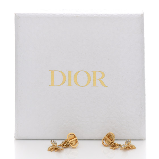 【Dior】CD BEE EARRINGS ピアス CHRISTIAN DIOR Crystal CD Bee Earrings Gold 1140470