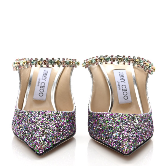 JIMMY CHOO Glitter Crystal Bing 100 Pumps 37 Pink Multicolor